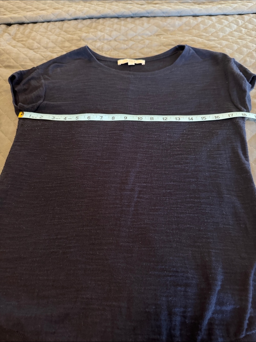 LOFT Navy Short Sleeve Crewneck Tee